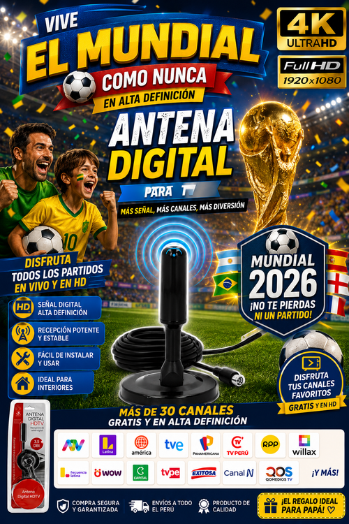 ANTENA DIGITAL TV HDTV INTERNA / EXTERNA